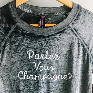 Betsy Johnson Parlez vous Champagne shirt.